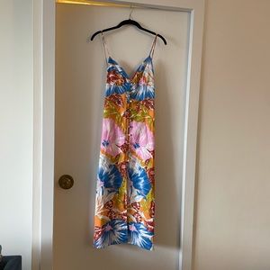 Zara Tropical Midi Sundress NWT XS Summer Floral